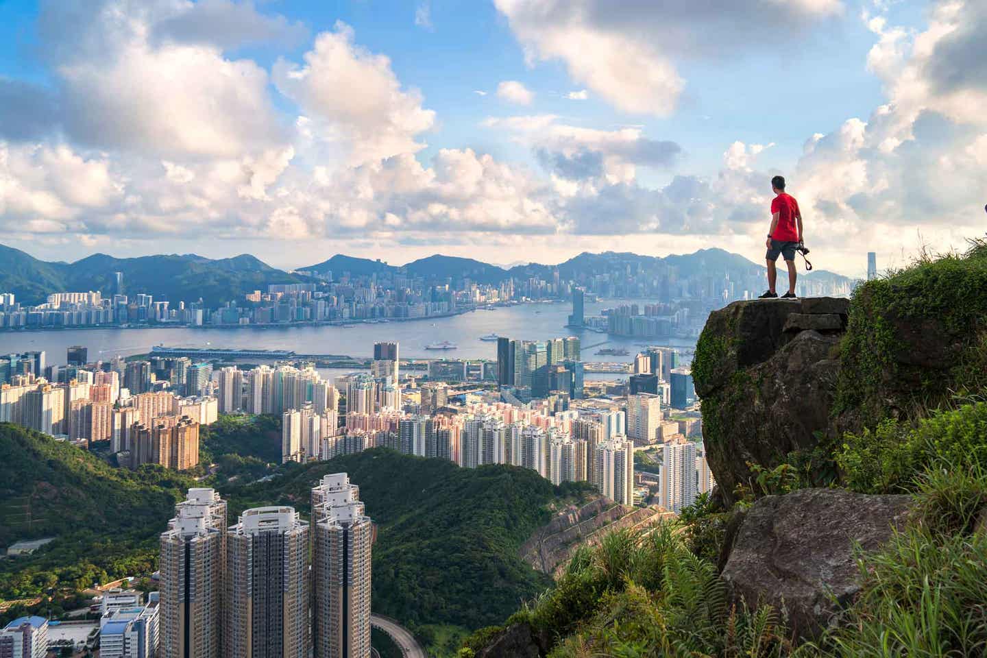 Hongkongs Tempel: Panoramablick auf Hongkong