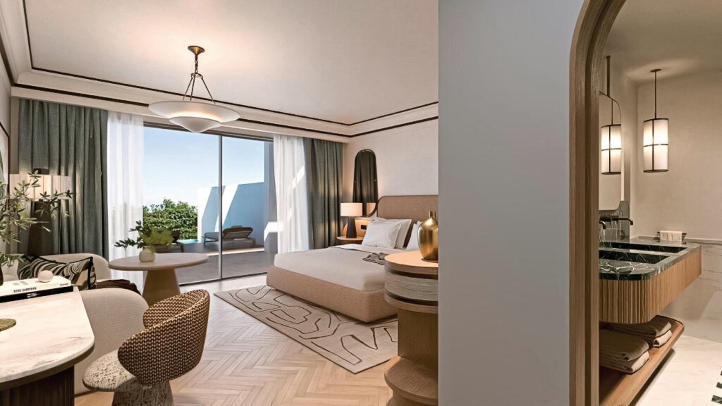 Modellzeichnung Wohnbeispiel King Deluxe Privatpool Gartenblick