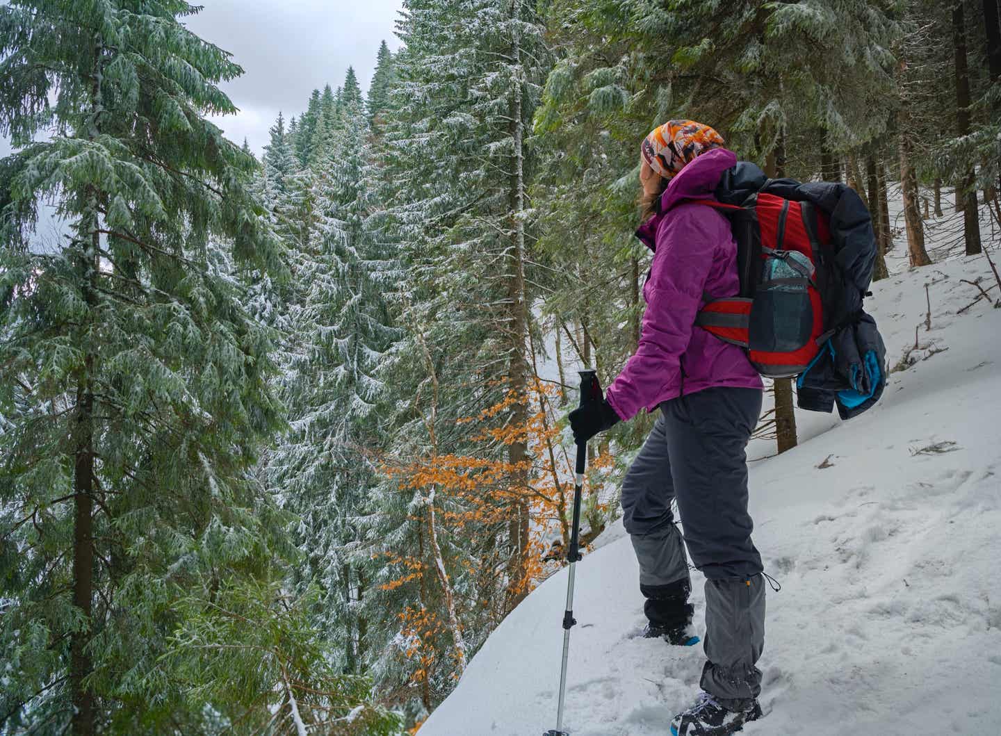 Ausstattung für eine Winterwanderung