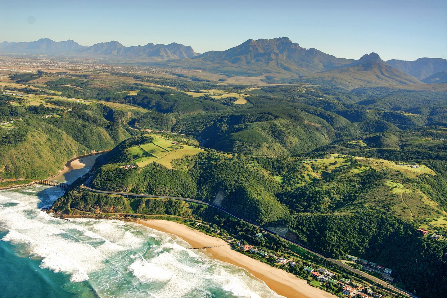 Garden Route in Südafrika aus der Vogelperspektive