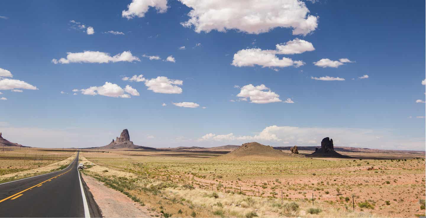 Route 66 an einem sonnigen Tag