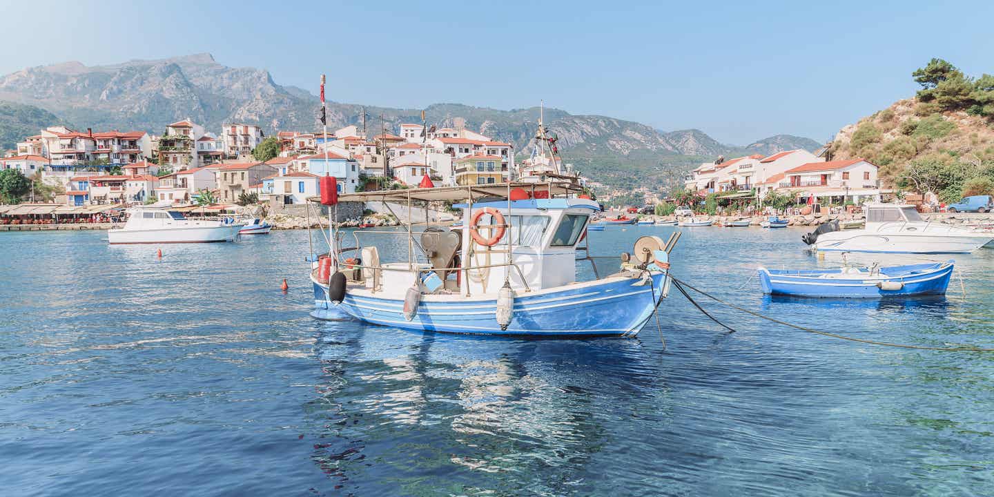 Sehenswürdigkeiten von Samos: Fischerboote vor Kokkari