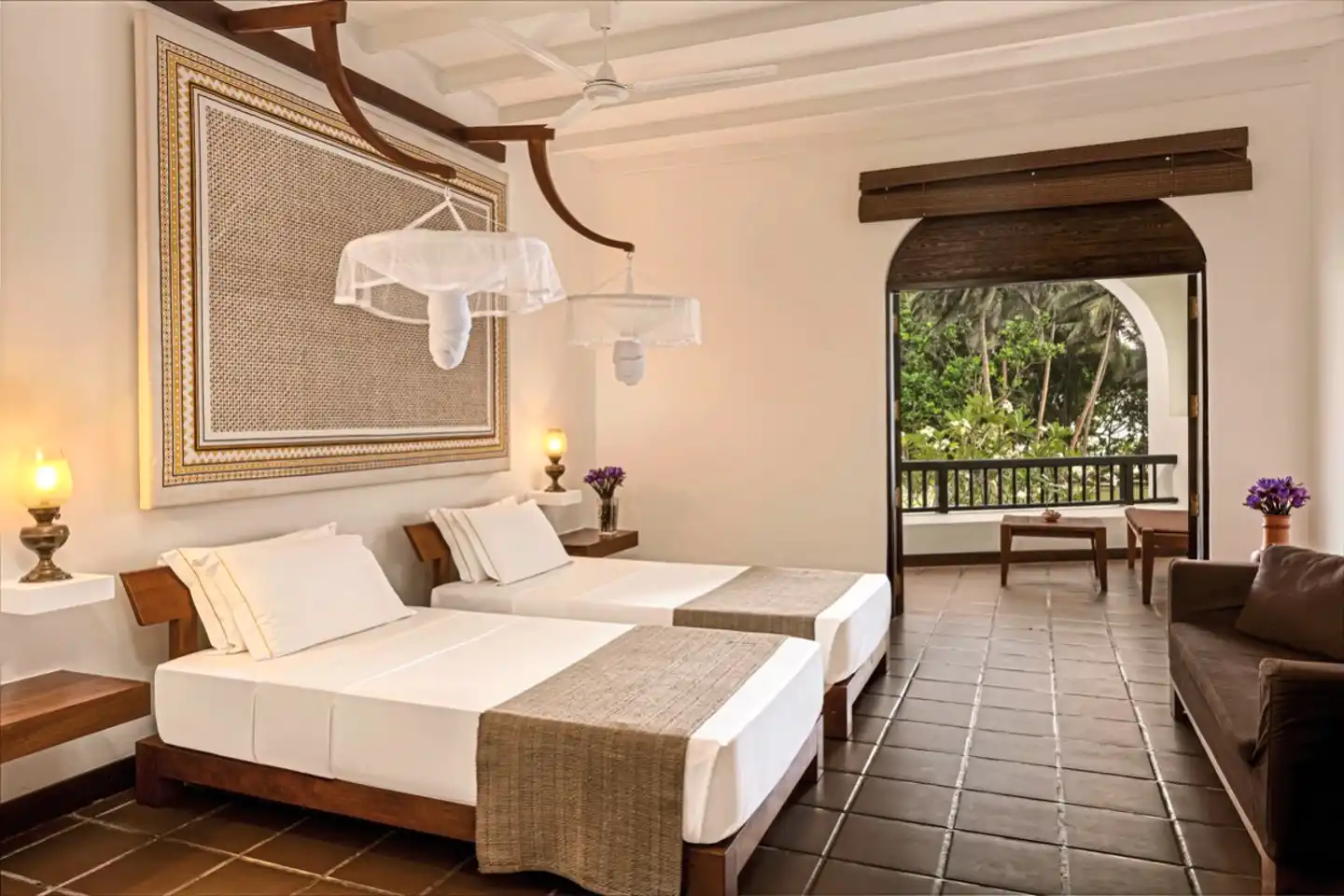 Gemütliche Zimmer im Heritance Ayurveda Maha Gedara Zimmerbeispiel des Heritance Ayurveda Maha Gedara auf Sri Lanka