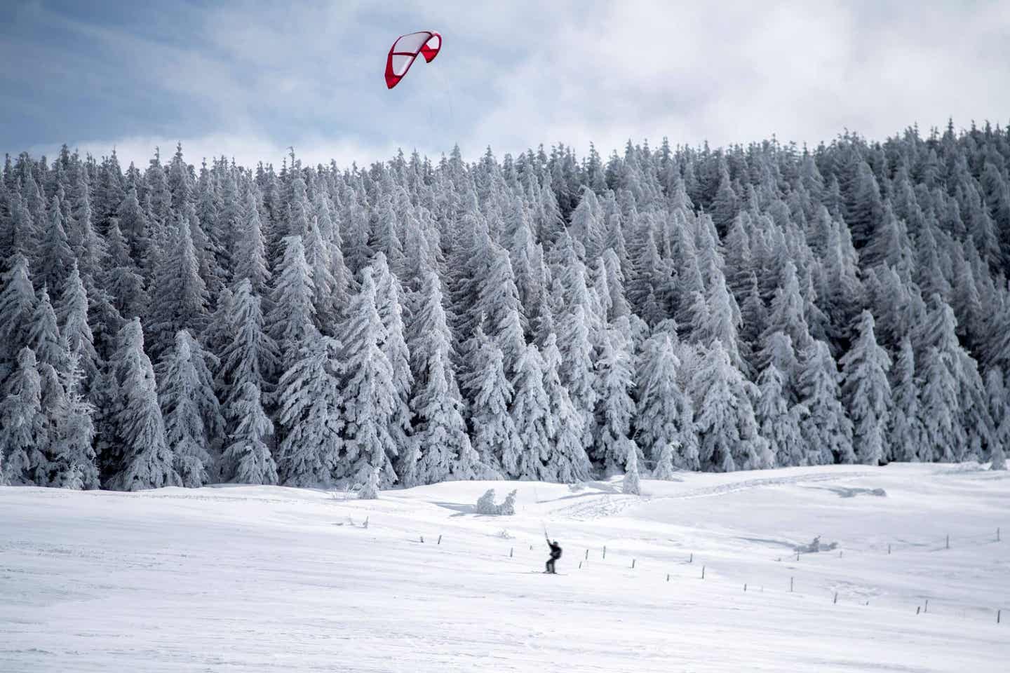 Snowkiter im Schnee