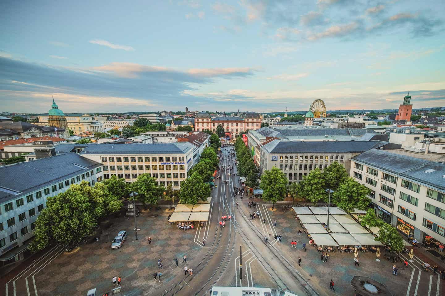 Blick auf die Darmstädter Innenstadt