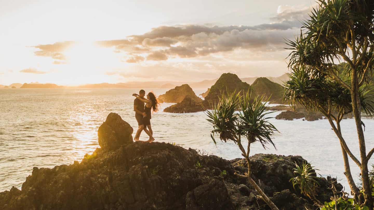 Couple Sunset Scene