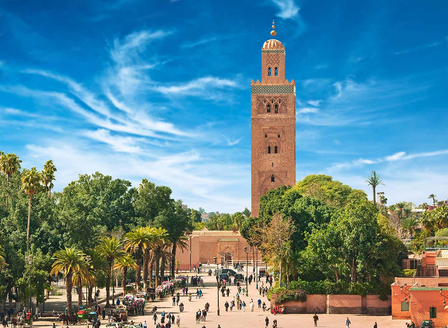 Marokkos Sehenswürdigkeiten: die Koutoubia-Moschee in Marrakesch