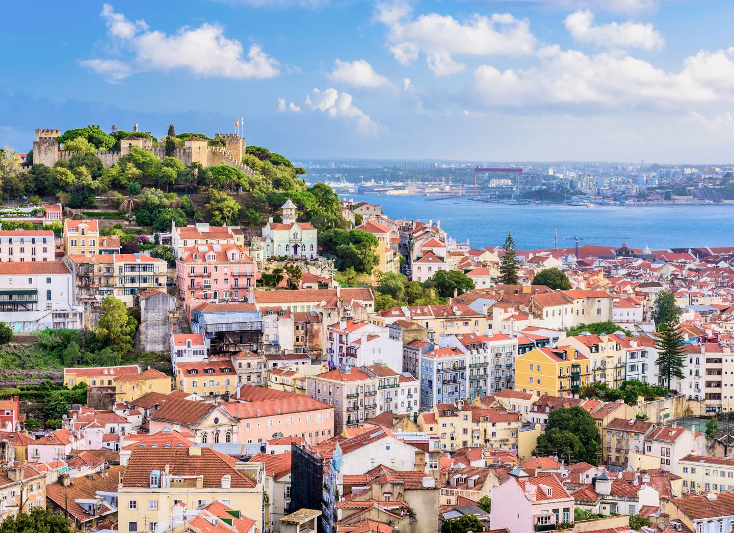 Blick auf Lissabon und den Tejo