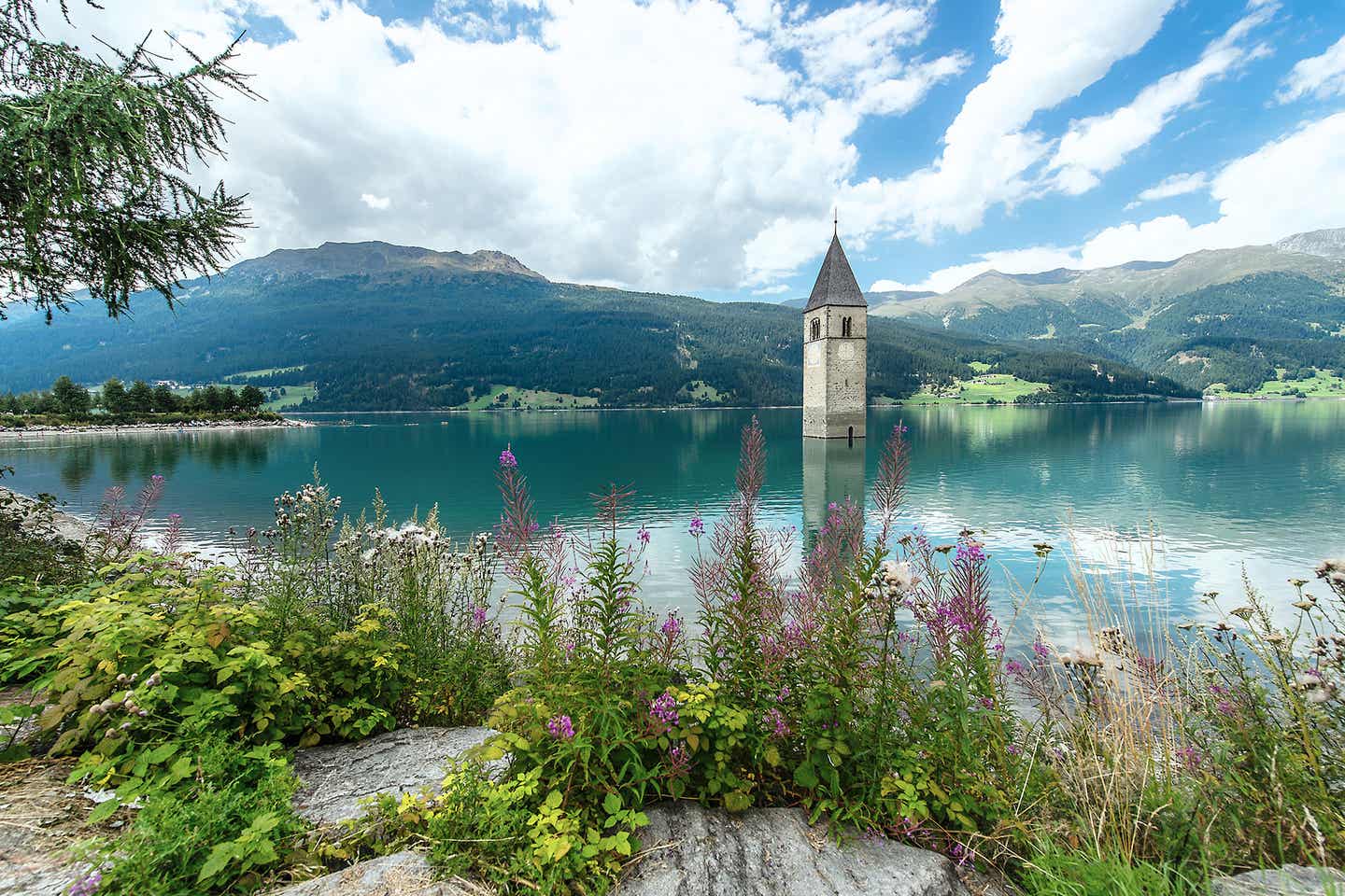 Fahrradurlaub am Reschensee in Italien