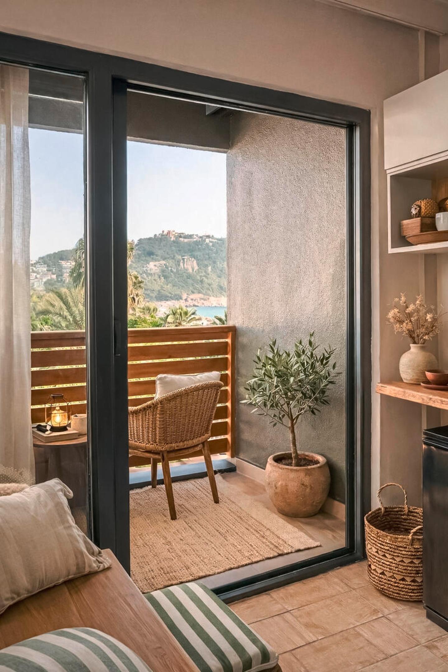 Modellbild Wohnbeispiel Doppelzimmer seitl. Meerblick