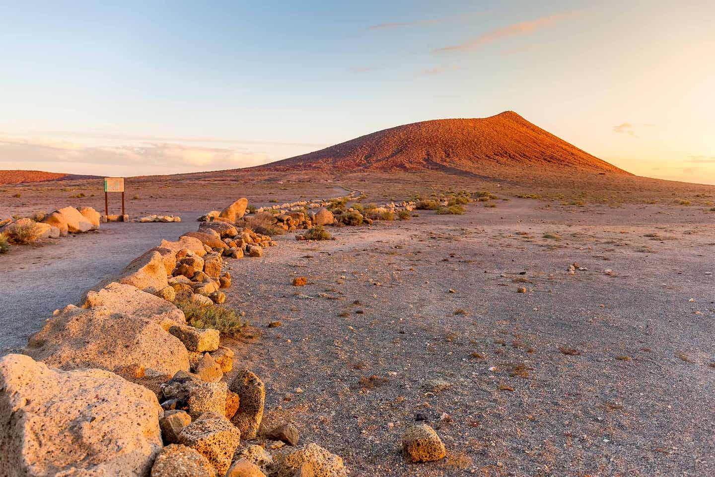 Kanaren montana roja berg Sonnenuntergang Wanderweg