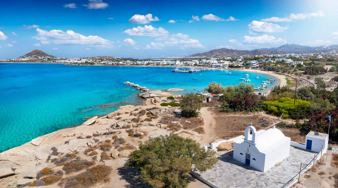 Blick auf die Buch von der Insel Naxos