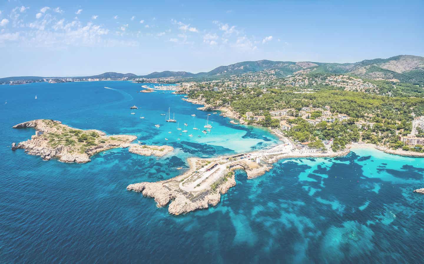 Palma de Mallorca Strände: Luftaufnahme Küste Playa de Illetes