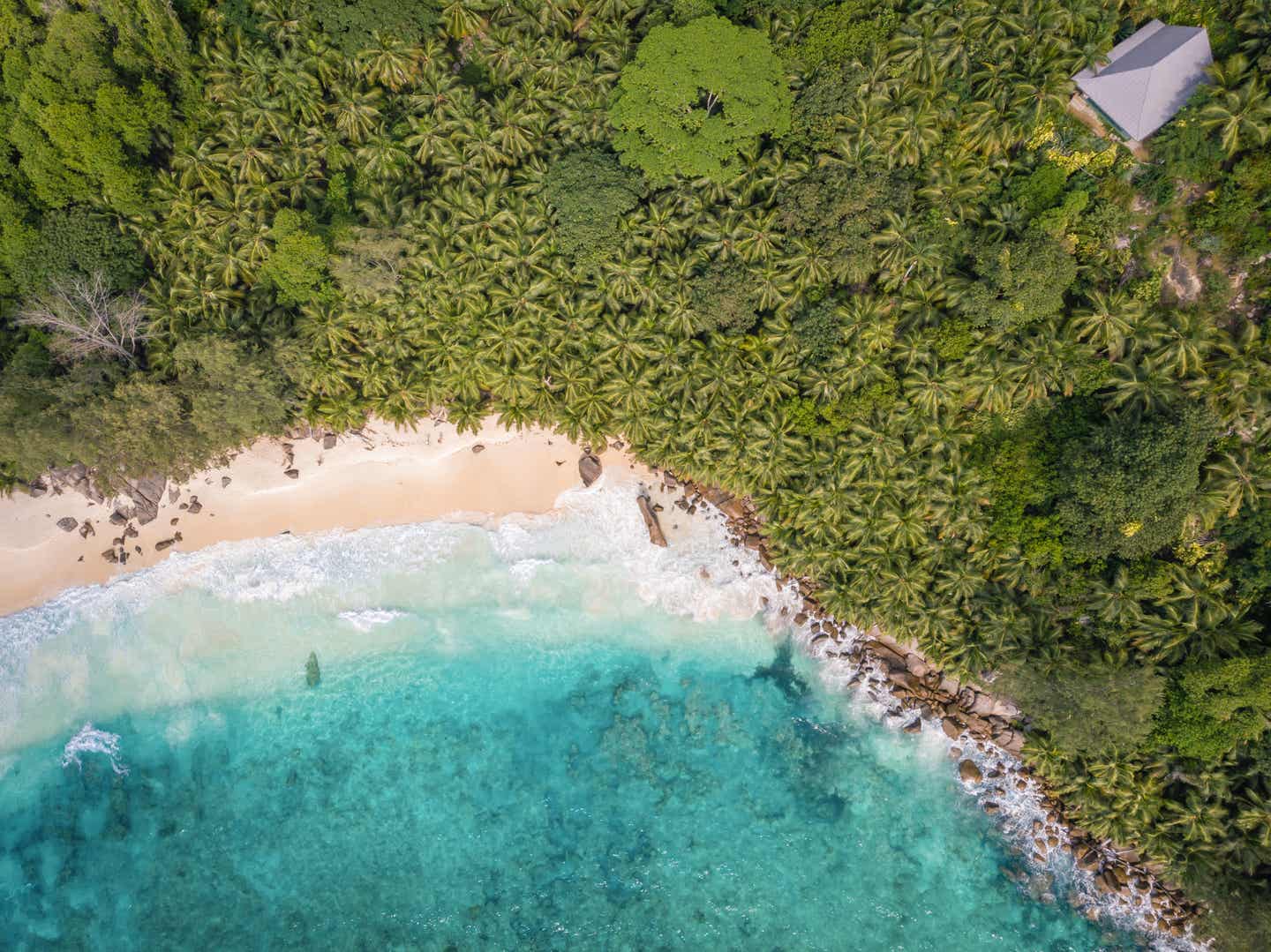 Vogelperspektive auf den Strand von St. Lucia