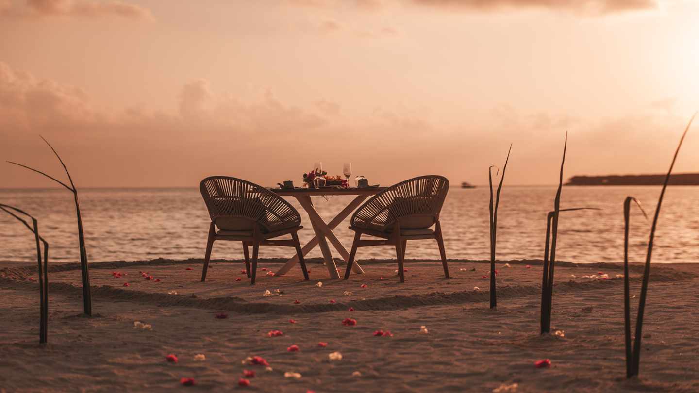 Romantisches Dinner zu zweit Romantisches Dinner zu zweit im ananea Madivaru