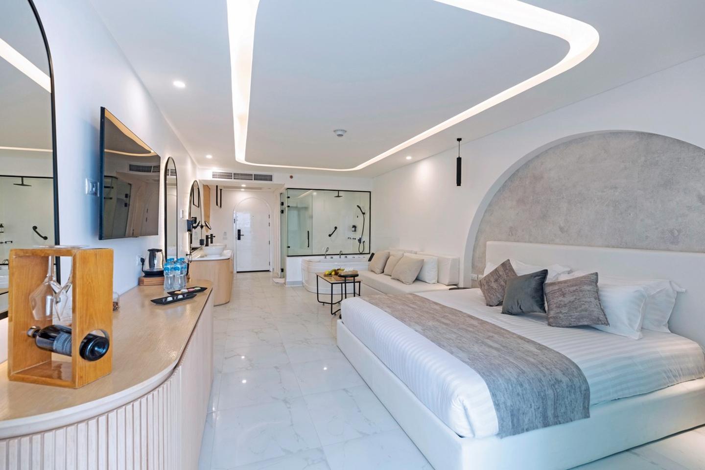 Wohnbeispiel Doppelzimmer Deluxe Jacuzzi Meeresfront