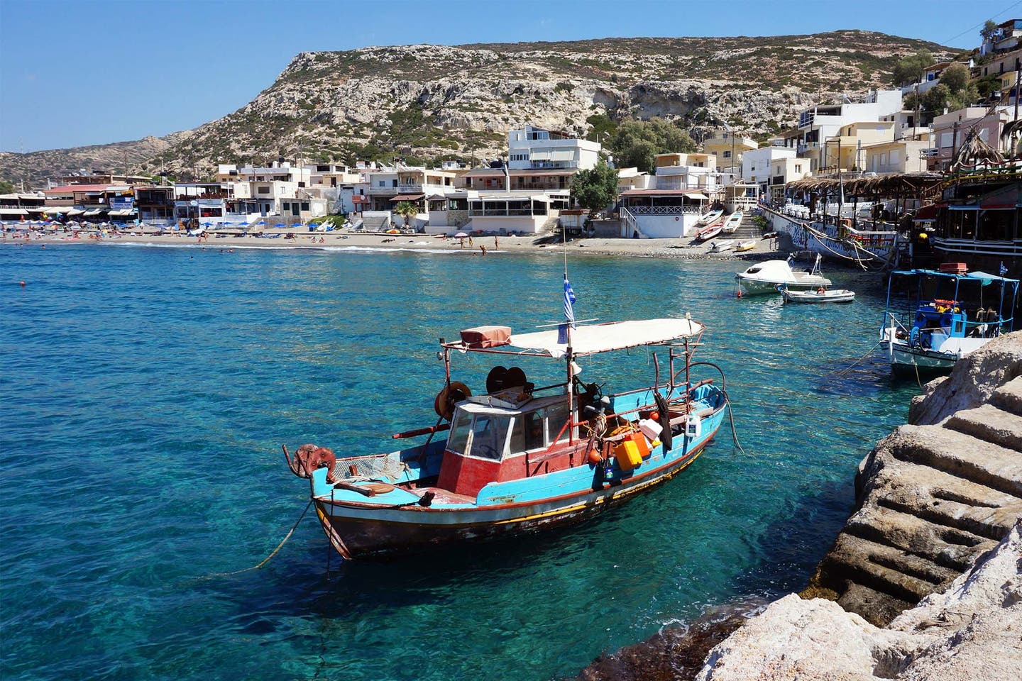 Hippie-Dorf Mátala auf der griechischen Insel Kreta