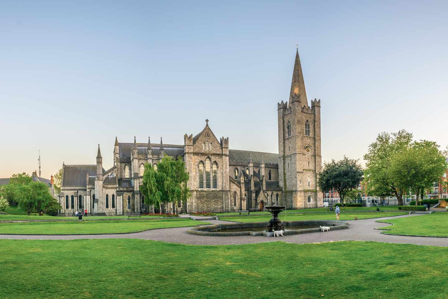 Dublins Sehenswürdigkeiten: Nachtansicht der St. Patricks Kathedrale