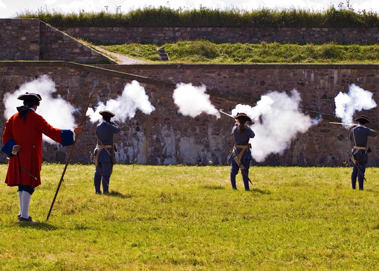 Schauspieler in historischen Kostümen in Louisbourg