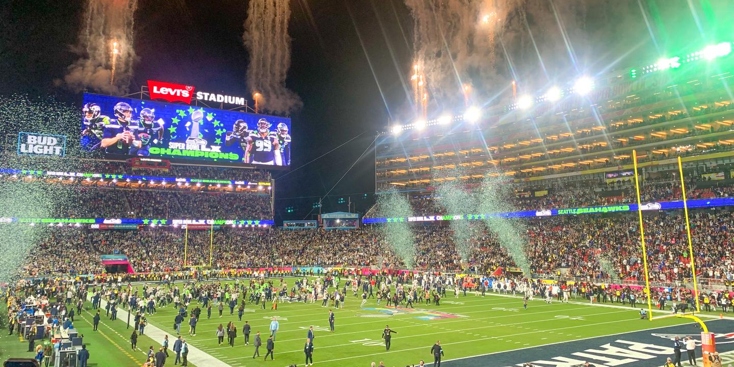 Super Bowl Feuerwerk Abschlussfeier