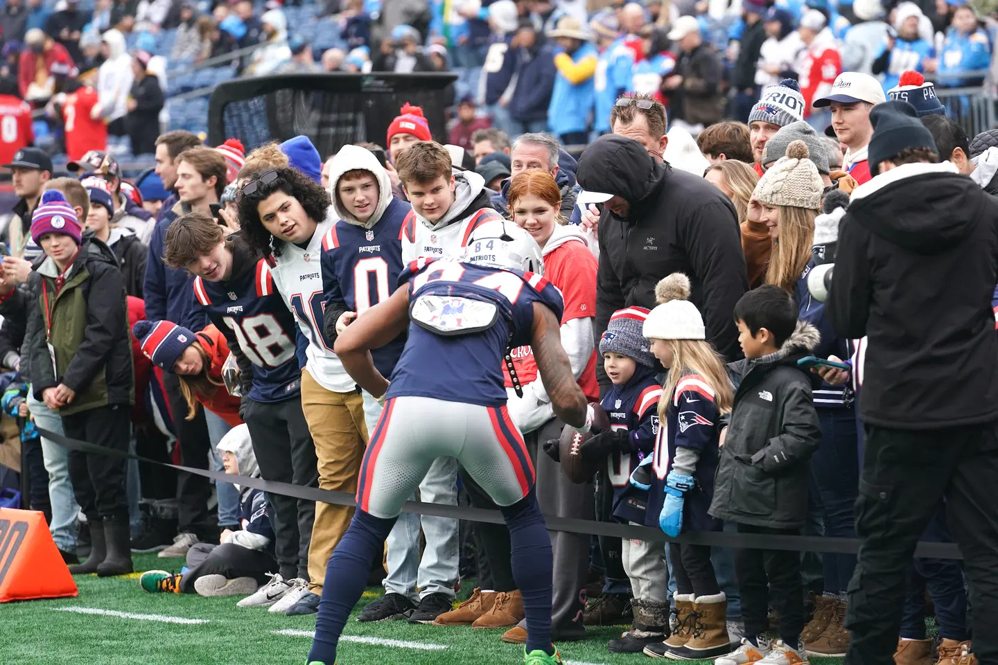 New England Patriots Familien am Spielfeldrand