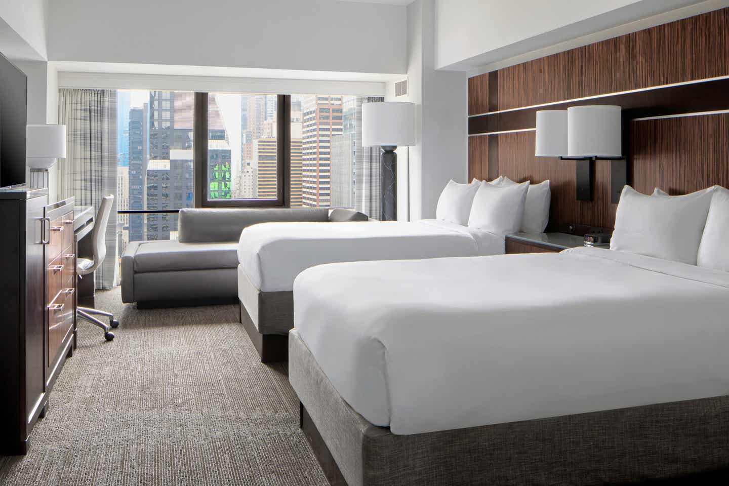 Beste Hotels: New York Marriott Marquis Schlafzimmer mit Aussicht