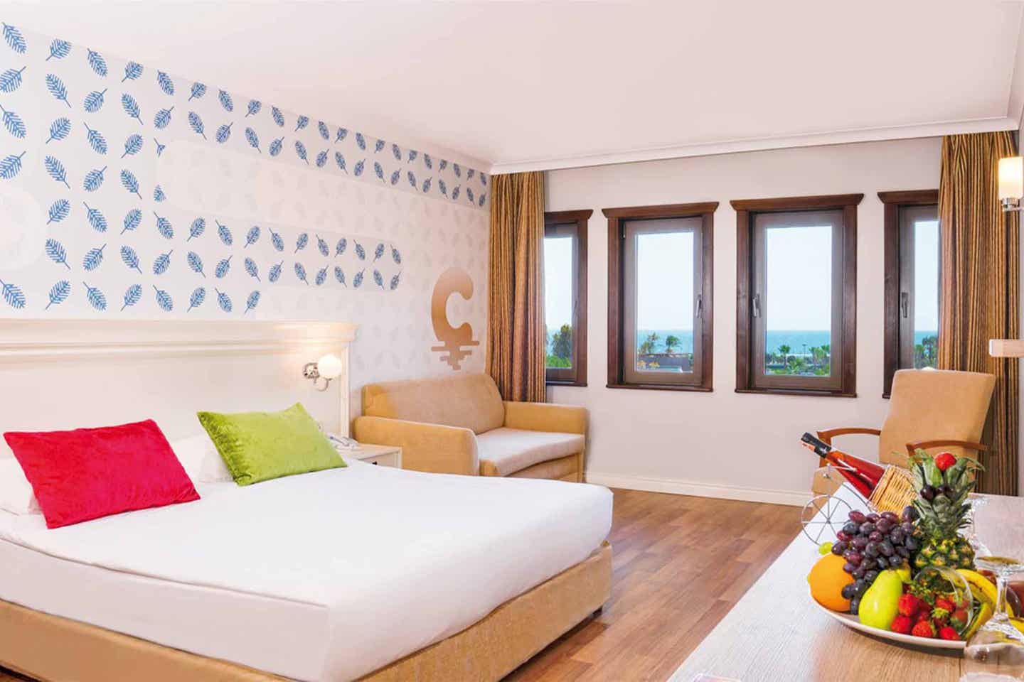 Aquaparks Türkei Calimera Serra Palace Zimmer mit Meerblick