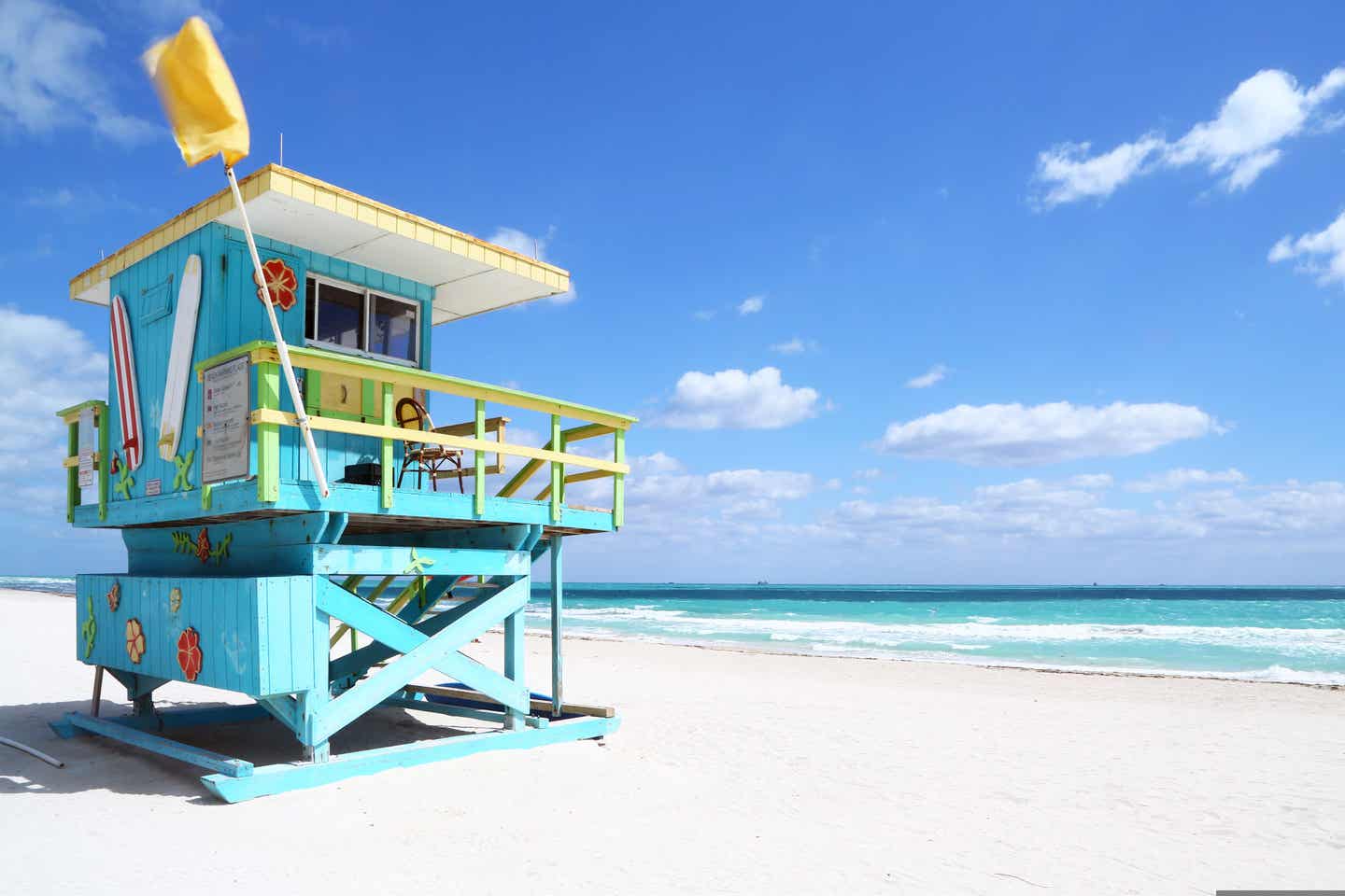 Urlaub in Miami Beach – Rettungsschwimmerhütte am South Beach