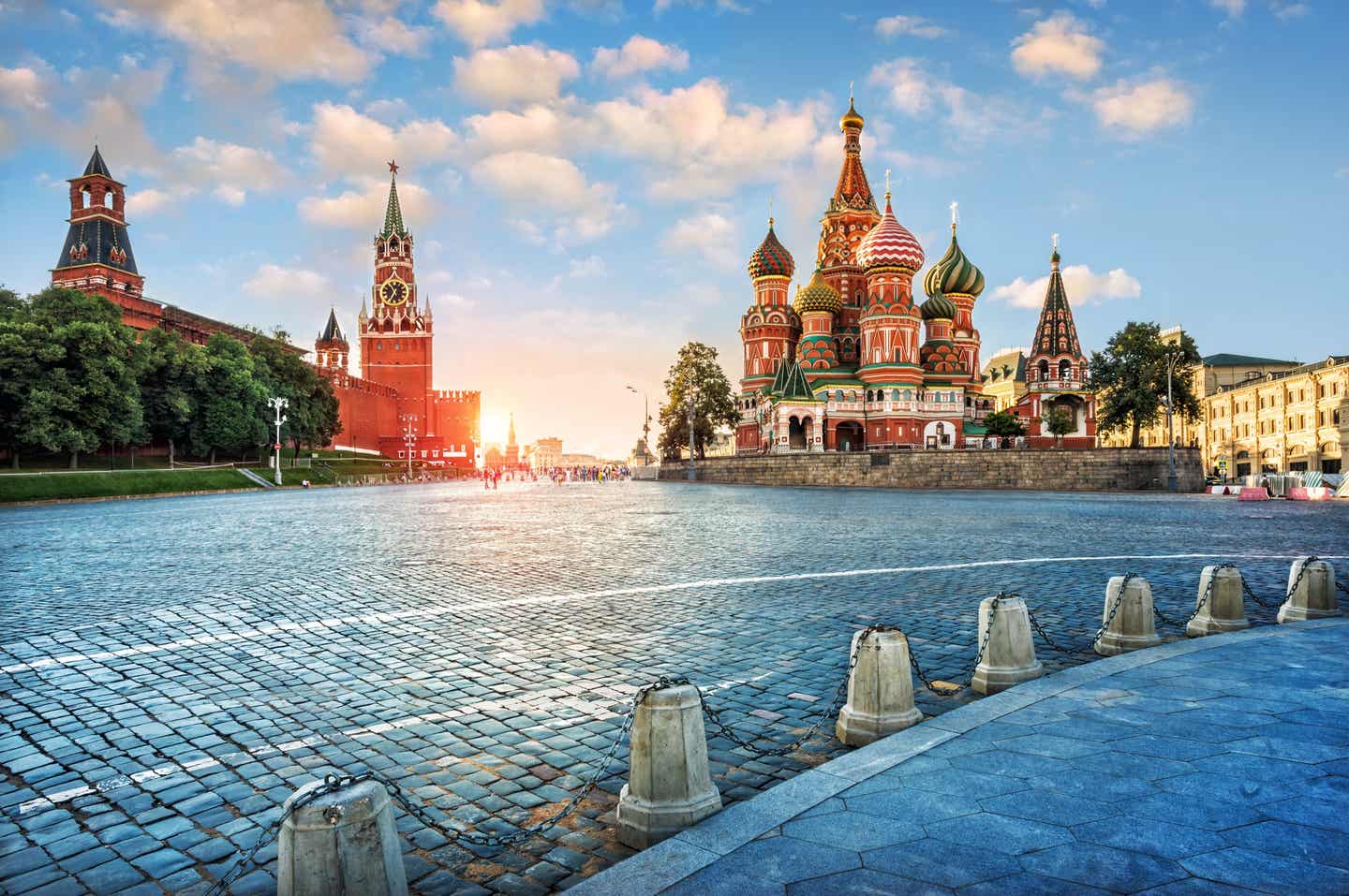 Roter Platz, Kreml und Basil Kathedrale in Moskau