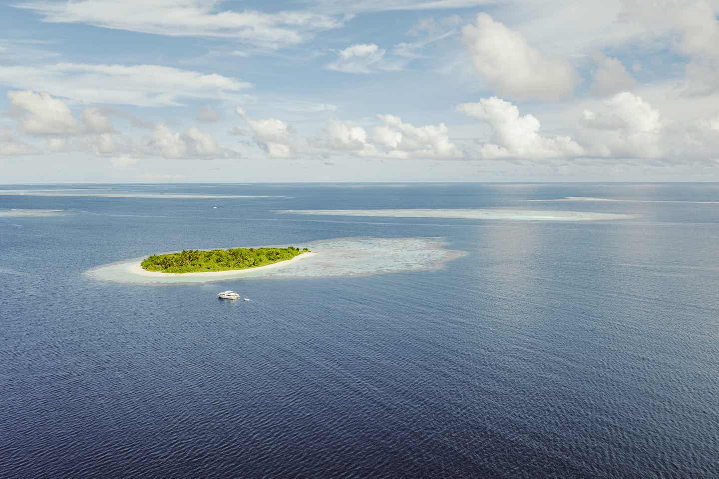 Ein Insel der Malediven von oben