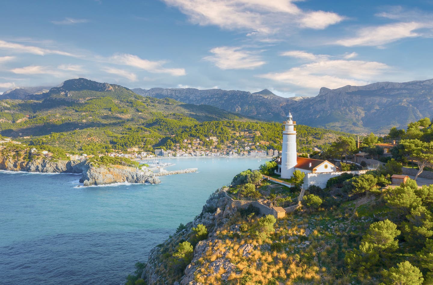 Schöner Hafen von Port de Soller, Mallorca