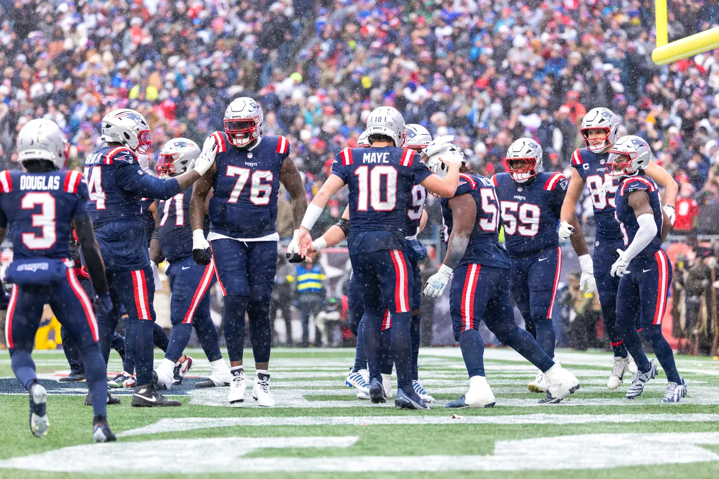New England Patriots auf dem Spielfeld