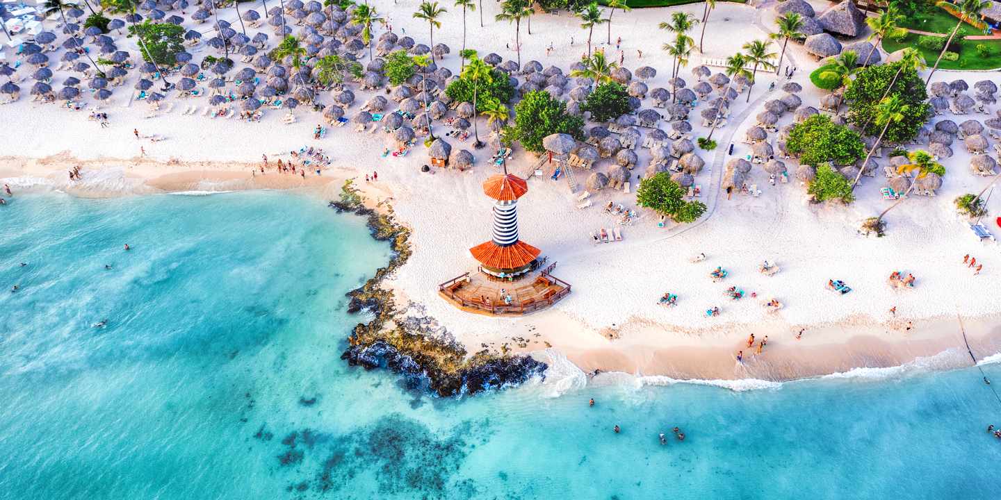 Der Strand Bayahibe in der Dominikanischen Republik, Karibik