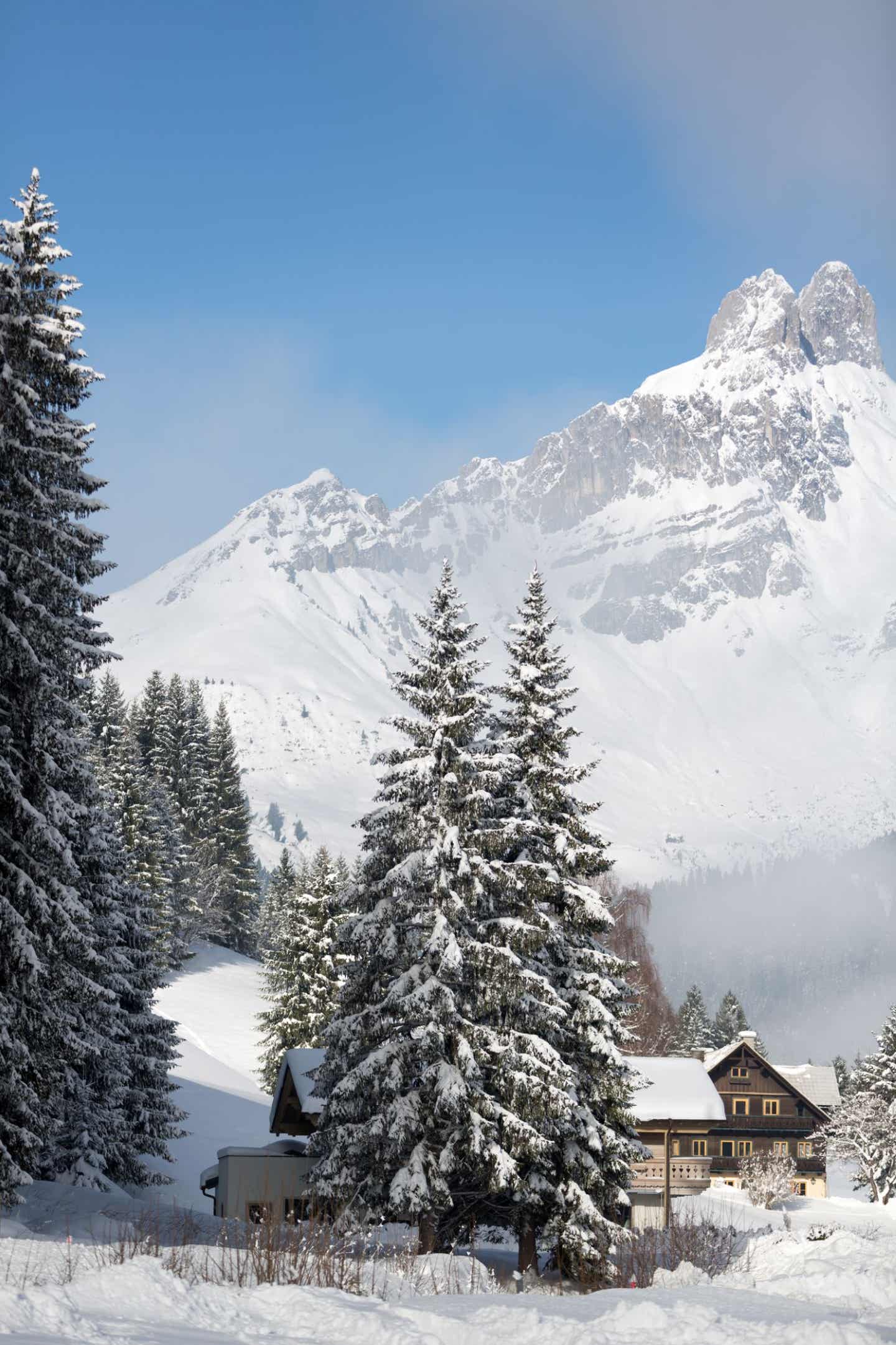 Verschneite Landschaft in Österreich 