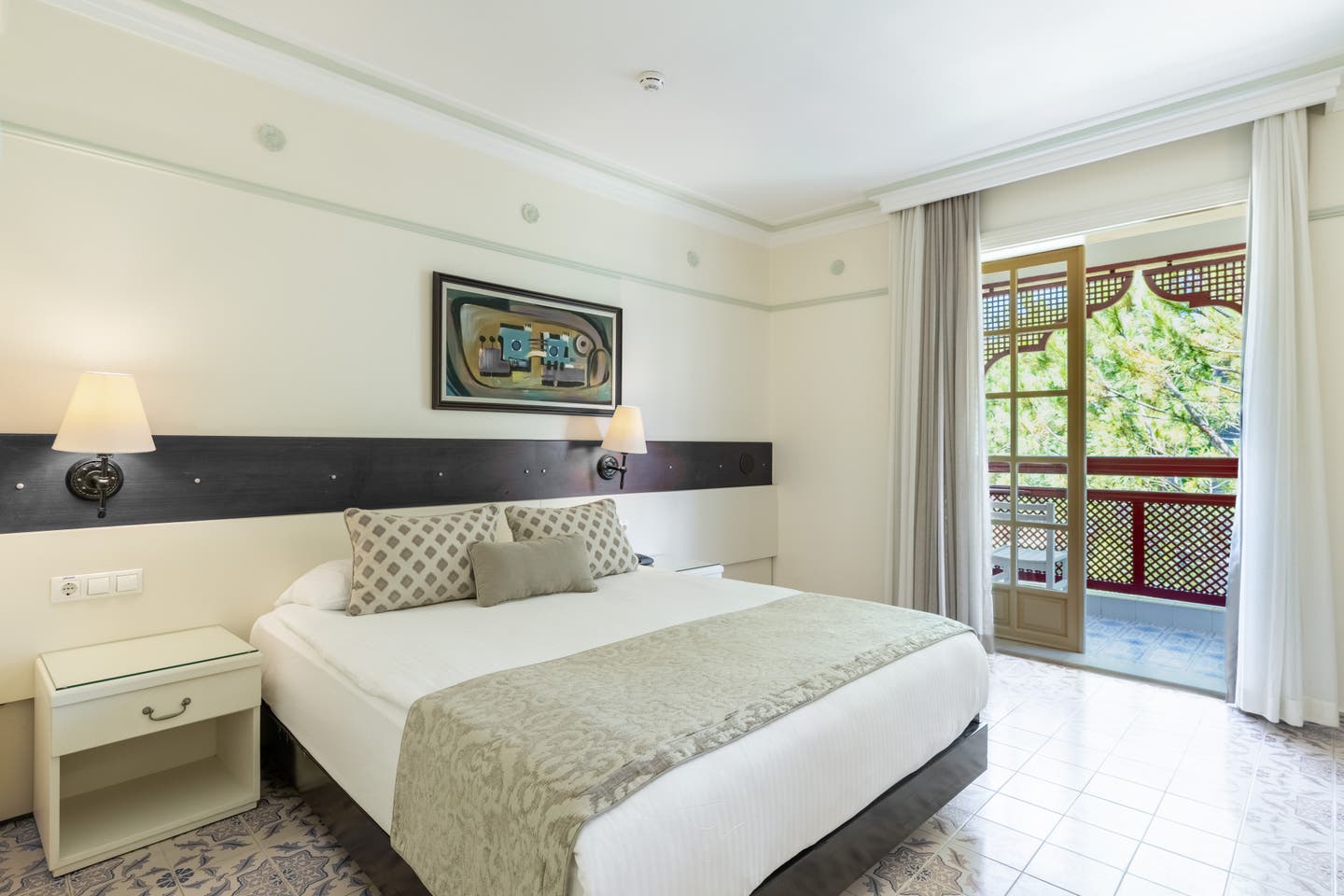 Wohn- und Schlafraum im Double Room Gardenview