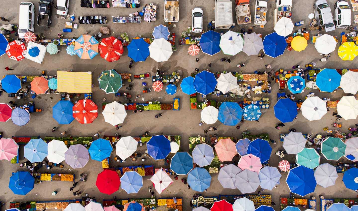 Fethiye: ein türkischer Markt von oben