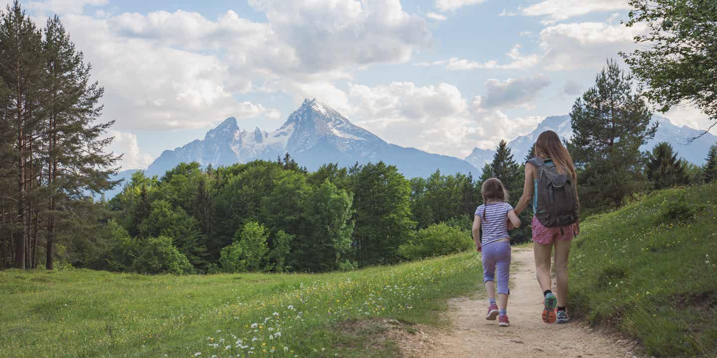 Familienwanderung in Bayern nahe des Watzmanns