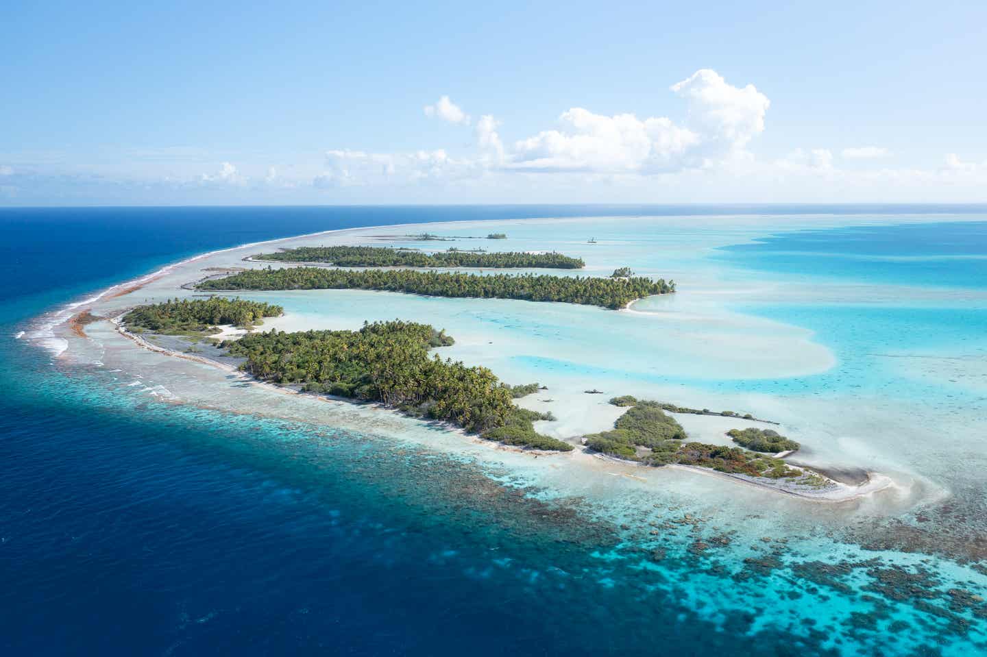 Inseln von Französisch-Polynesien aus der Vogelperspektive