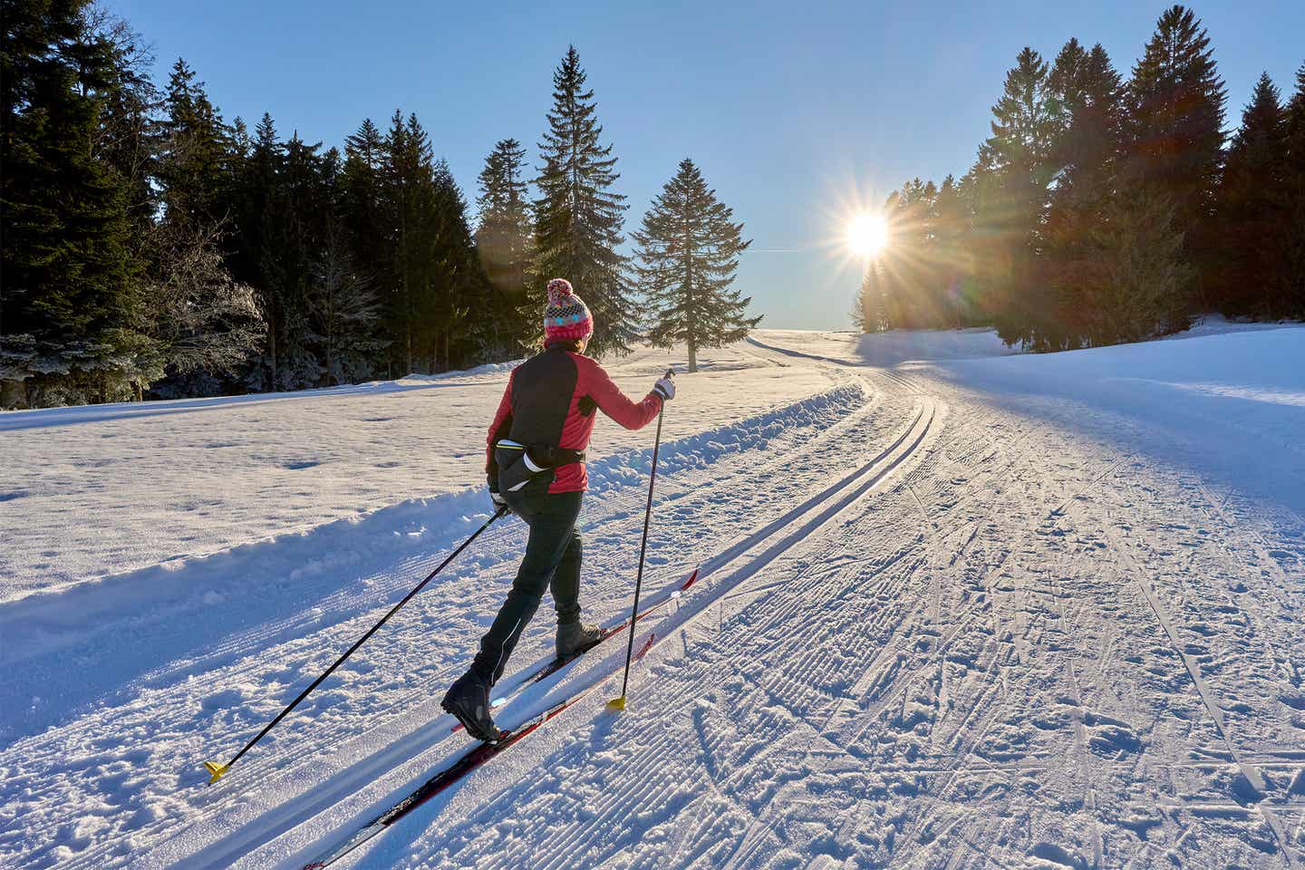 Ski Langlauf im bayerischen Oberstaufen Deutschland