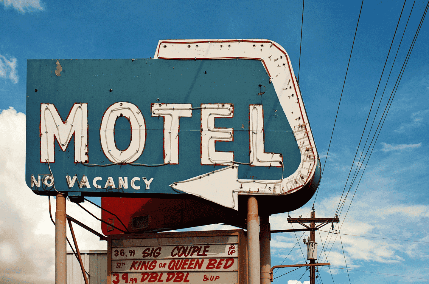 Motel-Schild: "No vacancy"