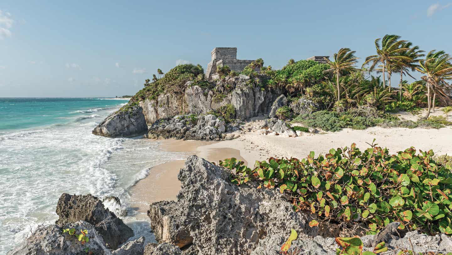 Mexiko beste Reisezeit: Maya-Ruinen am Strand von Tulum