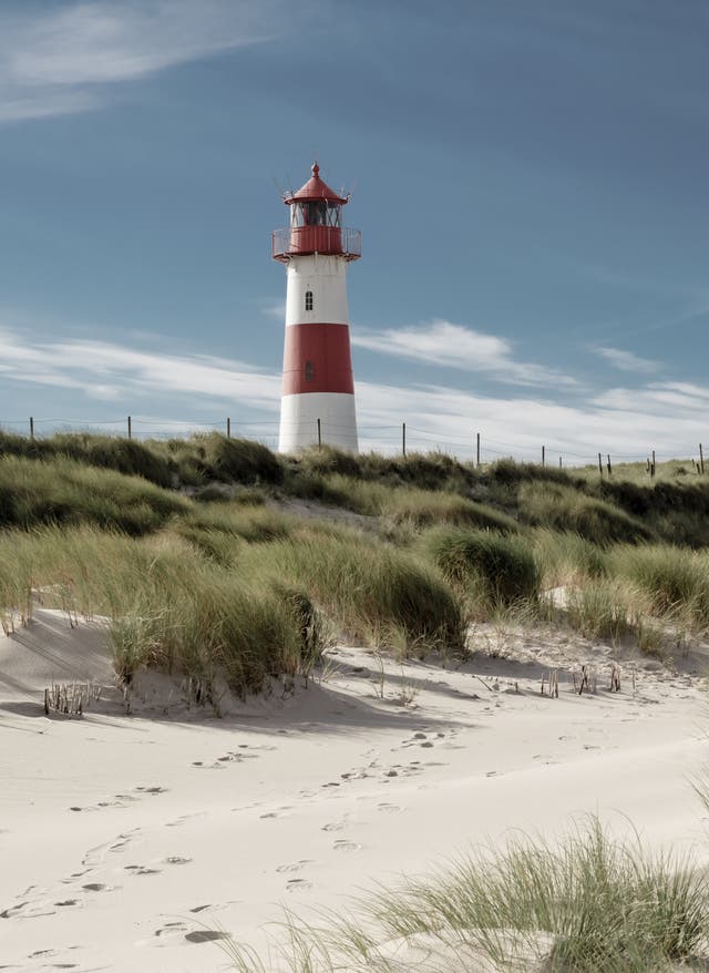 Sylt Urlaub Sylt Urlaub mit DERTOUR. Leuchtturm im Norden Sylts mit Dünen und Strandgras im Vordergrund