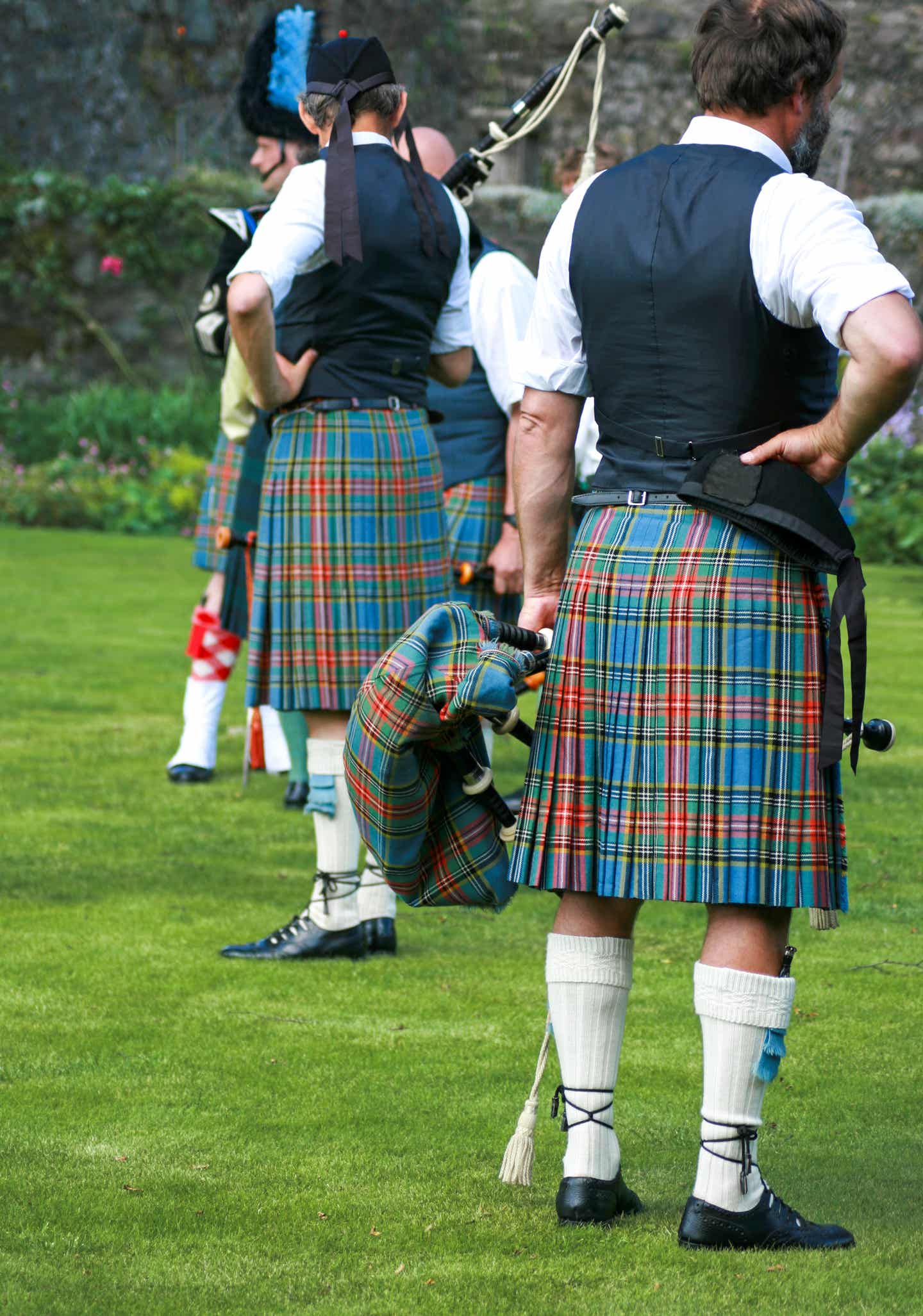 Traditionell, tragbar: schottischer Kilt Männer in traditionellen schottischen Kilten