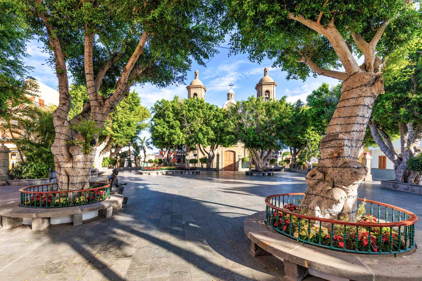Gran Canaria oder Teneriffa: Traditionelle Straße im Zentrum von Agüimes auf Gran Canaria