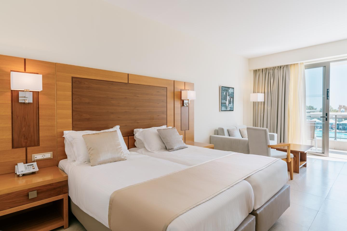 Schlafzimmer mit Doppelbett des Doppelzimmer