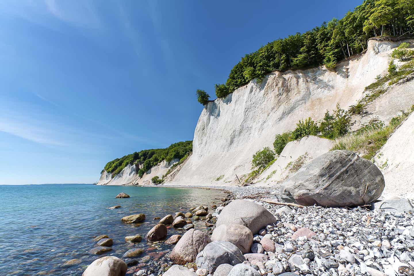 Weiße Kreidefelsen am Königsstuhl an der Ostsee