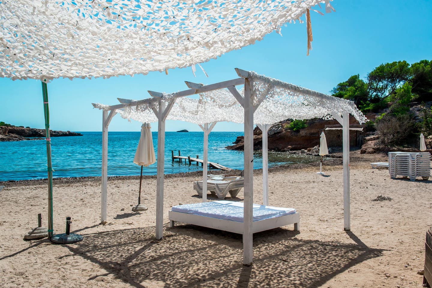 Cabana am Strand von Ibiza