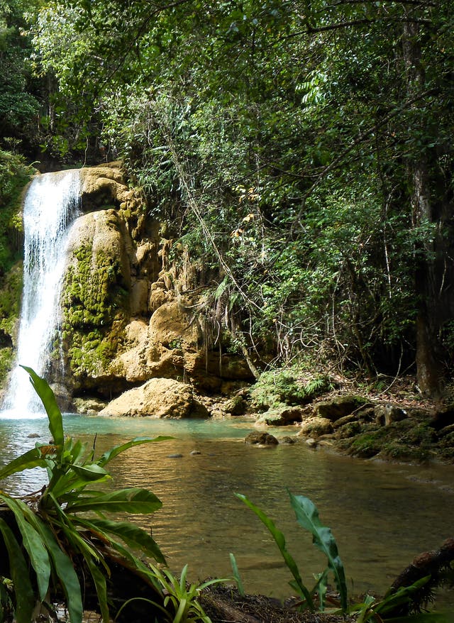 Wasserfälle Dominikanische Republik Wasserfall in Samana Peninsula in der Dominikanische Republik, Karibik