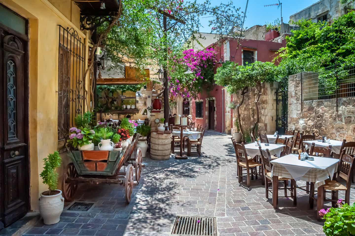 Liebevolle Gassen in der Stadt Chania.