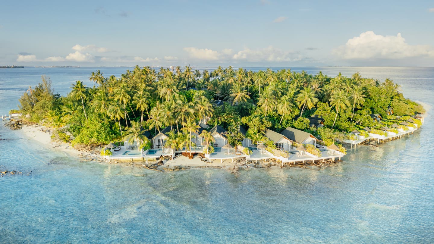Luftbild des Hotel-Atolls